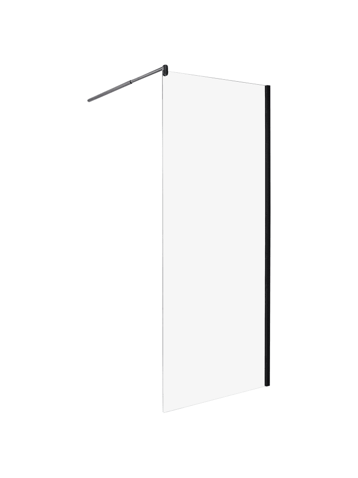 Duschwand AHAUS in Transparent/Schwarz - (W) 80 x (H) 190 x (L) 80 cm