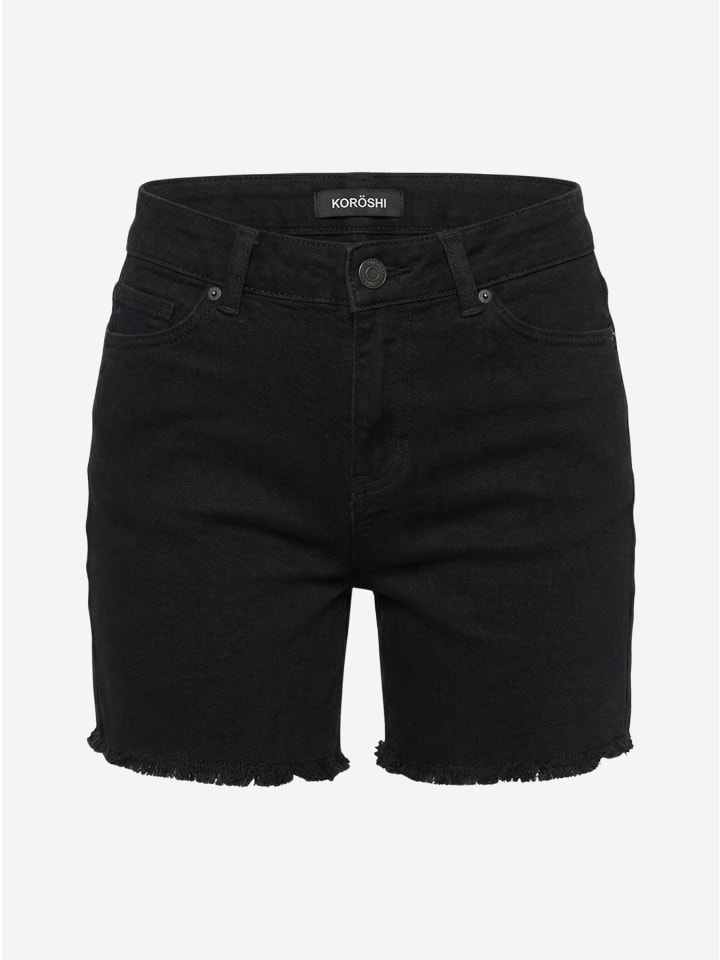 Einfache schmale Baumwollshorts in Schwarz
