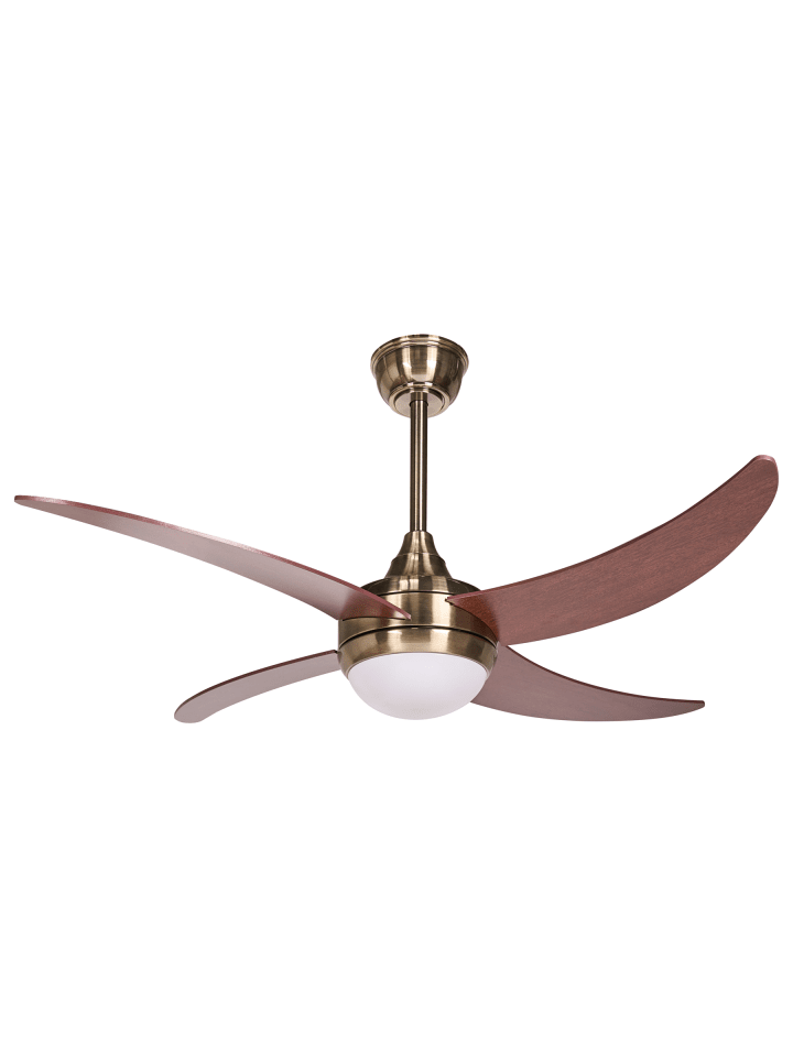 2-tlg Deckenventilator mit Licht CHACANA in Messing/Braun