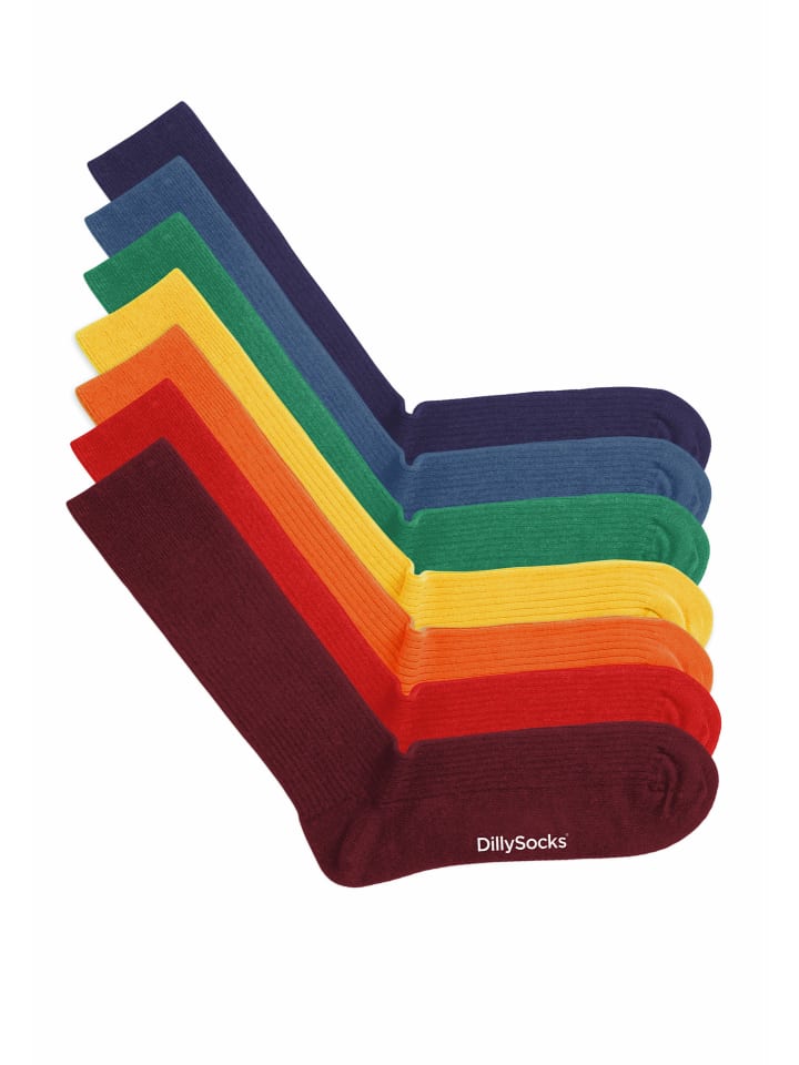 7er-Pack Socken Ribbed Rainbow Collection in Multicolor