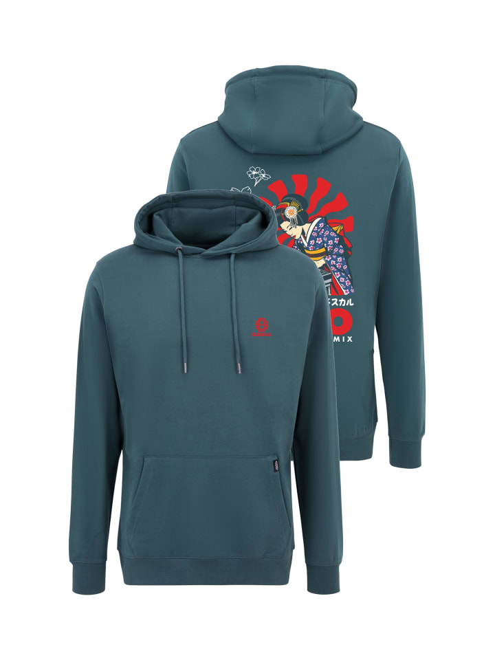 Hoodie Asian Neon Djane Logo Graphic in Dark Green