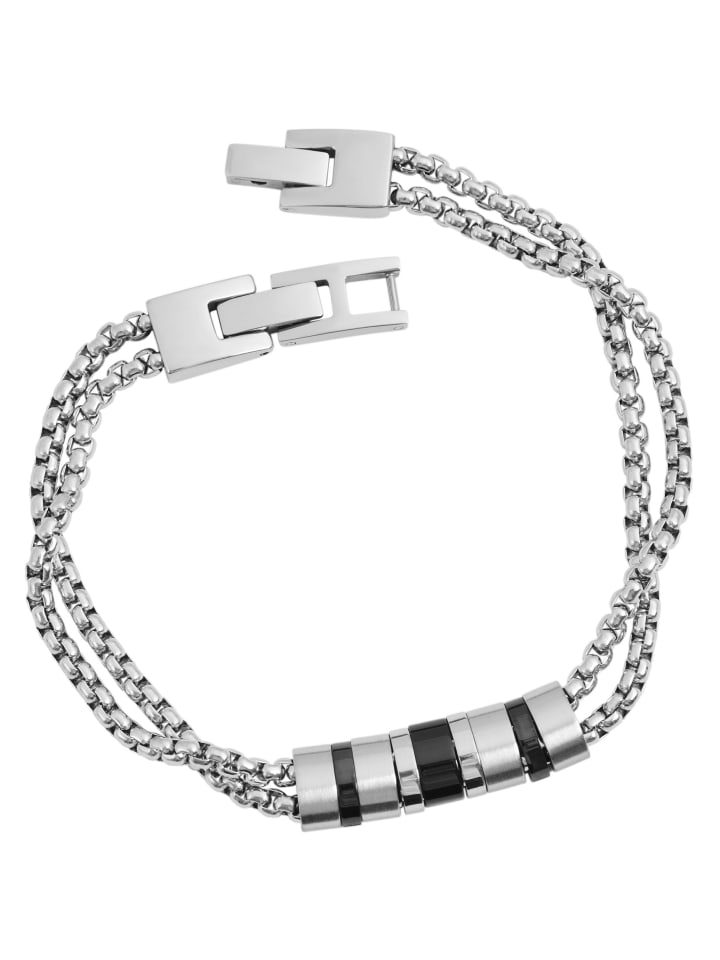 Unisex Armband aus Edelstahl 21 cm in silber