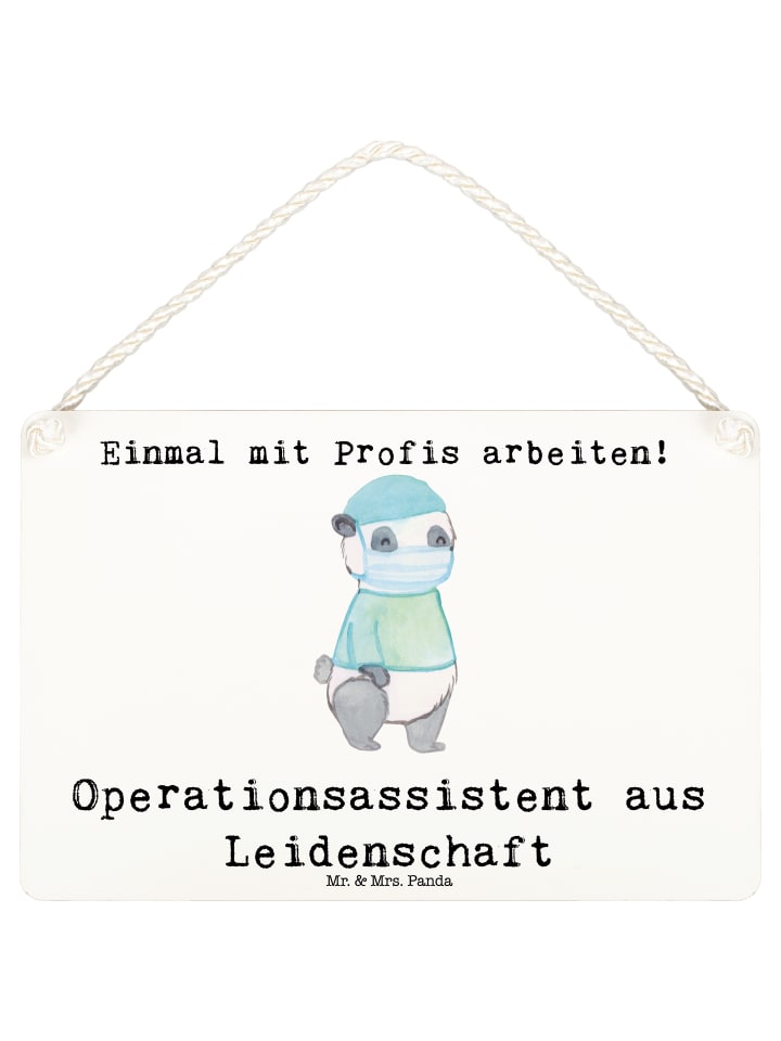 Schild Operationsassistent Leidenschaft mit Spruch in Weiß