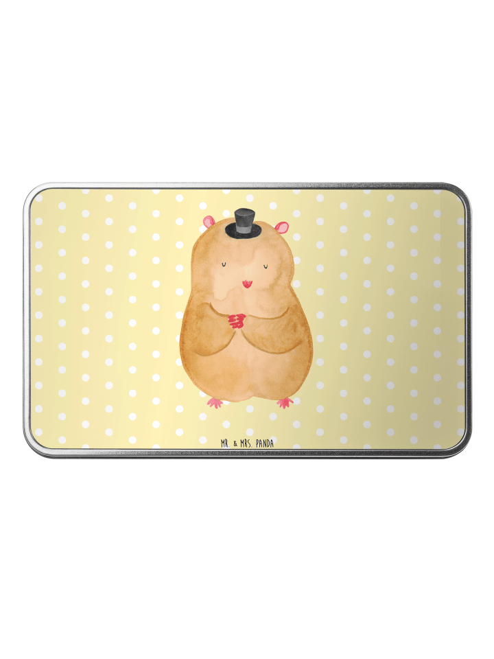 Geschenkbox Hamster Hut ohne Spruch in Gelb Pastell