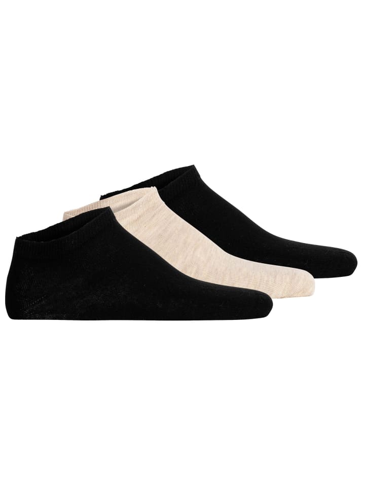 Socken 3er Pack in Schwarz/Beige