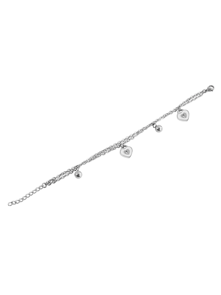 Damen Armband – Herz aus Edelstahl 17 cm in silber