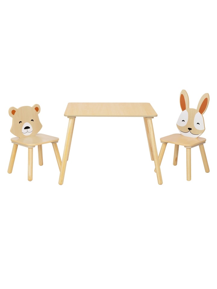 Kindertisch mit 2 Stühlen in Mehrfarbig 60 x 50 x 46 cm