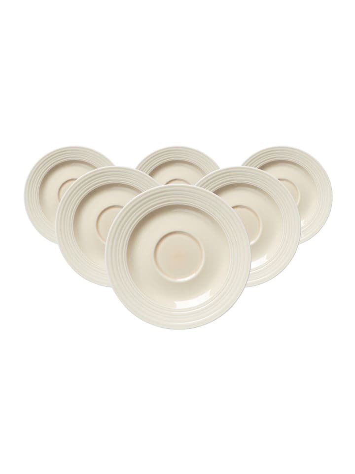 6er Set Kaffeeuntertassen Levi in Beige ø 15,5 cm