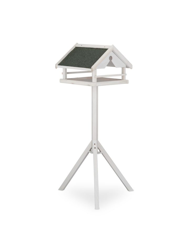 Vogelfutterhaus in Weiß/ Grün - (B)62 x (H)120 x (T)55 cm