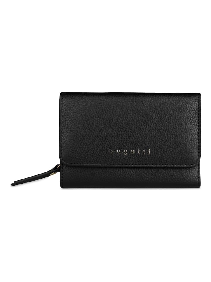 Emilia Geldbörse RFID Schutz Leder 10 cm schwarz