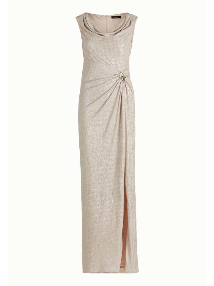 Abendkleid im Glitzer-Look in Cream/Silver