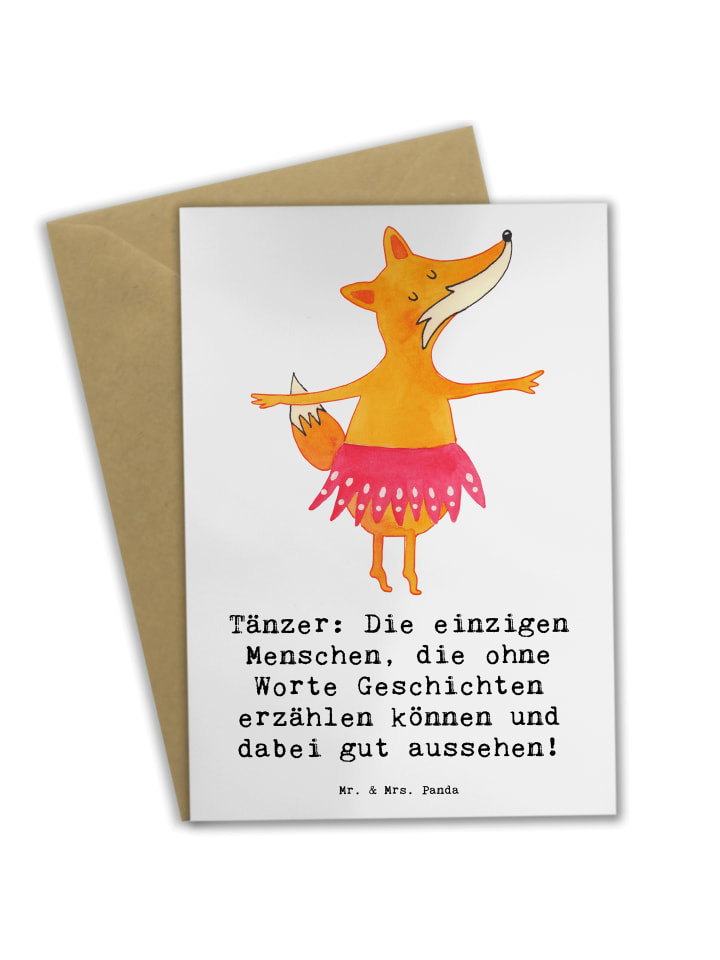 Grußkarte Tanzen Geschichten mit Spruch in Weiß
