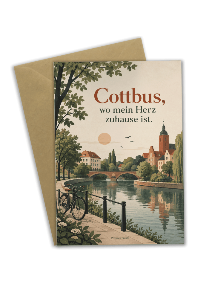 Glückwunschkarte Stadt modern Design mit Spruch in Weiß