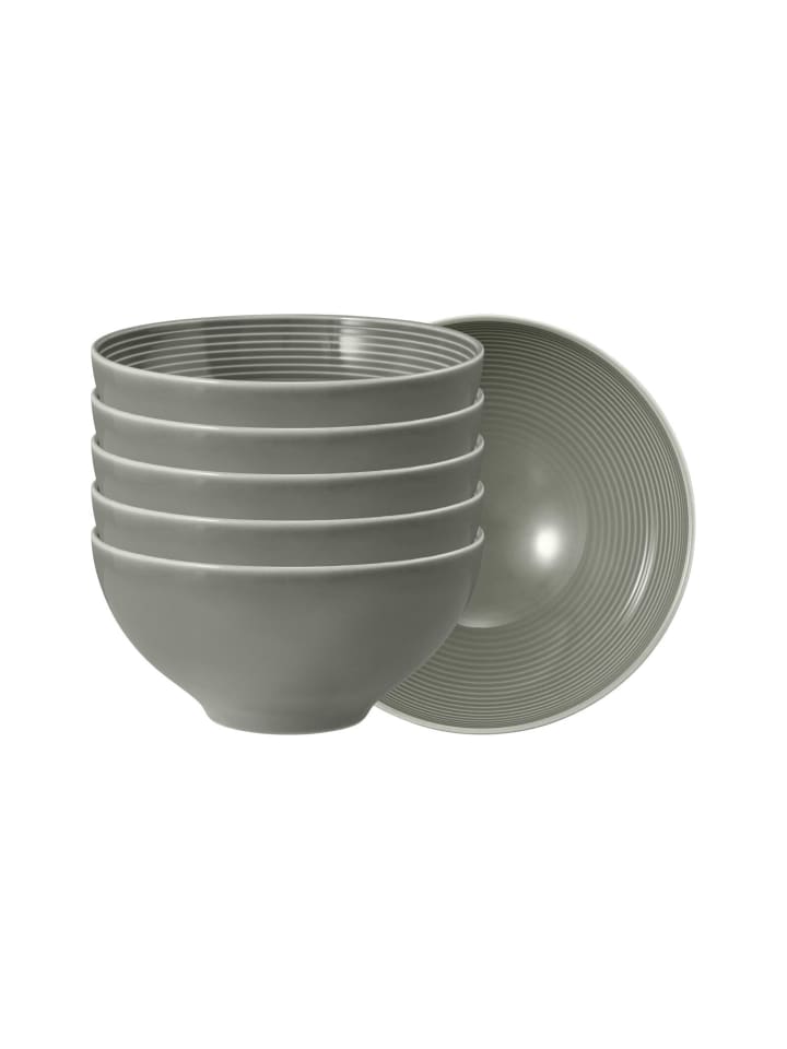 6er Set Müslischalen Beat Color Glaze in Perlgrau ø 15,7 cm