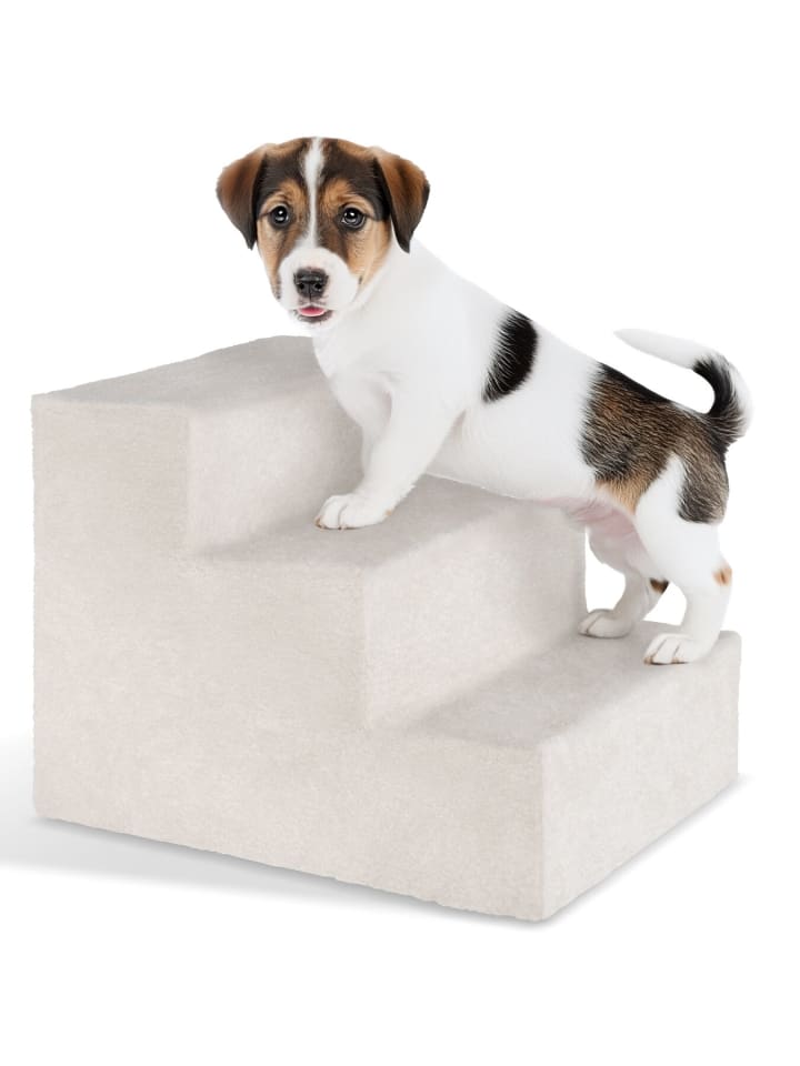 Hundetreppe, pflegeleicht, für Hunde & Katzen, abnehmbarer Plüschbezug