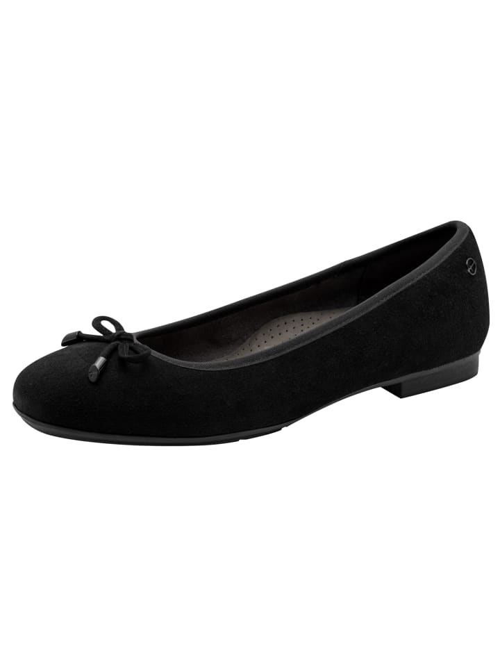 WIDE FIT Ballerina in BLACK SUEDE