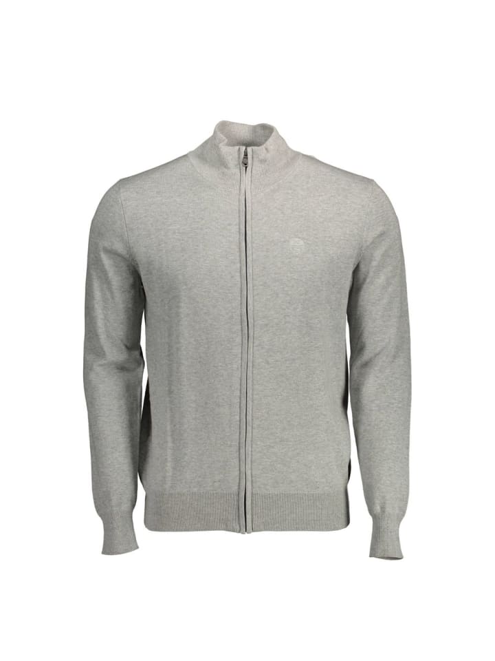 Grau Baumwolle Herren Strickjacke