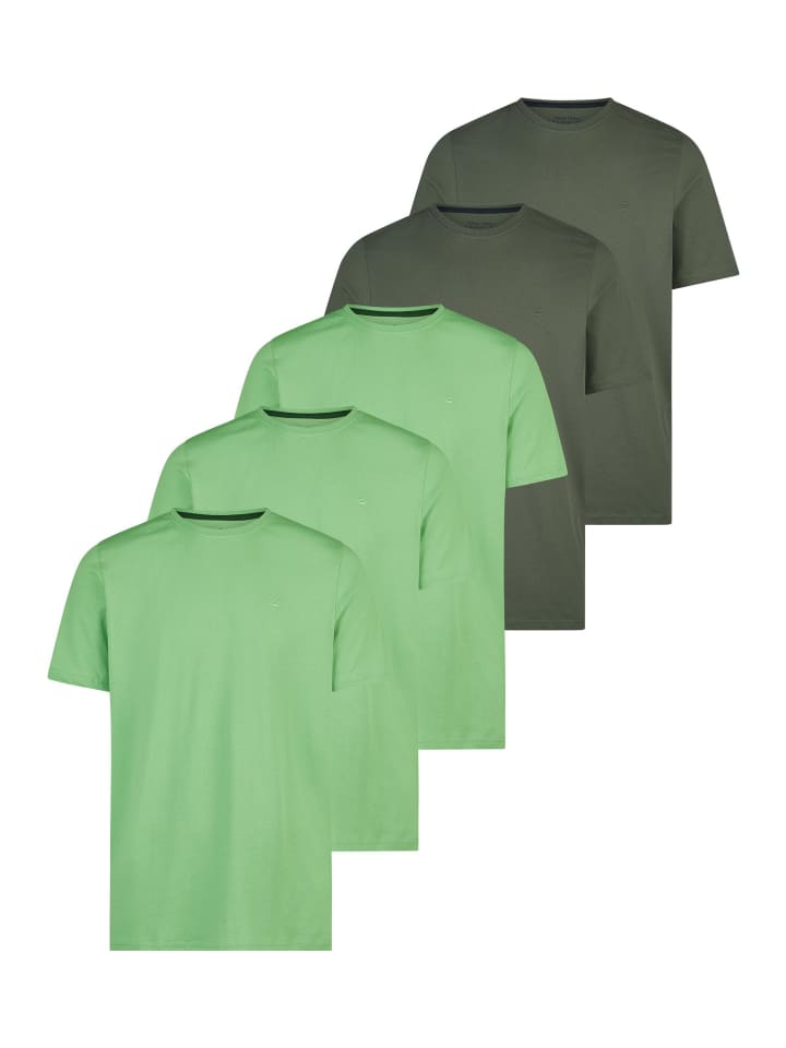 T-Shirt Basic in Hellgrün / dunkelgrün