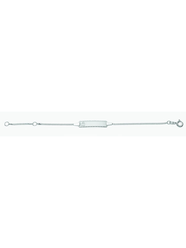 Damen 925 Silber Flach Panzer Armband 14 cm Ø 1,5 mm in silber