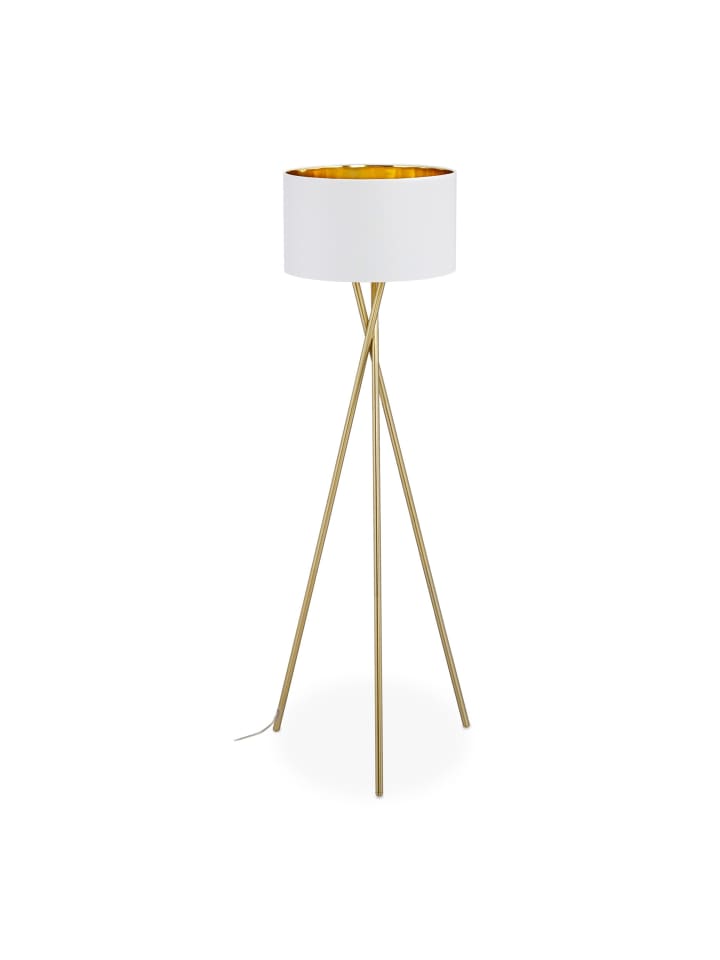 Stehlampe in Gold/ Weiß - (H)148,5 x Ø 53,5 cm