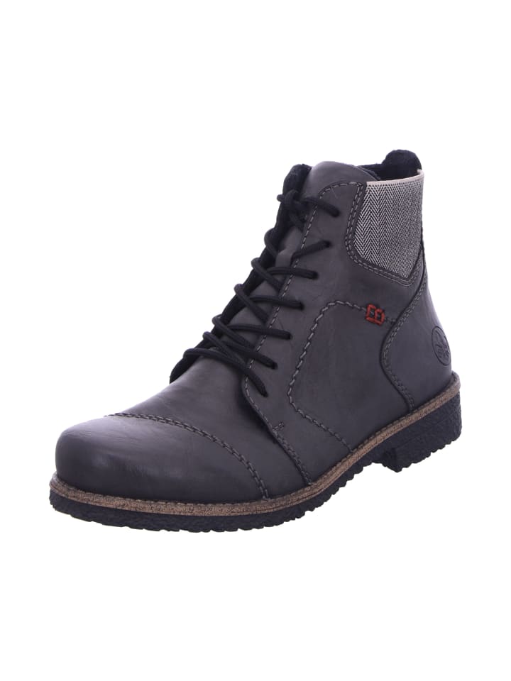 Schnürstiefel in graphit/leinen