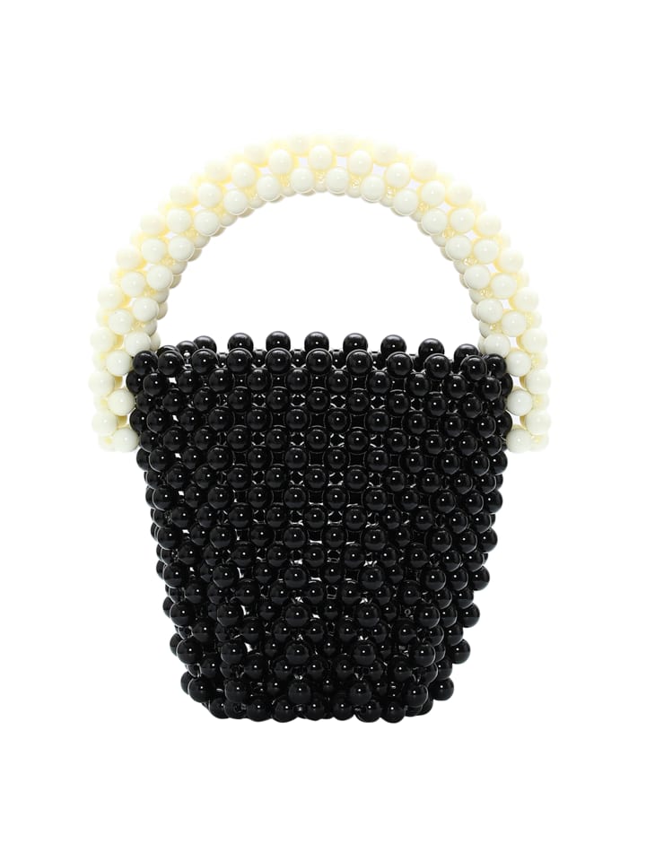 Damen Handtasche in Schwarz Wollweiss