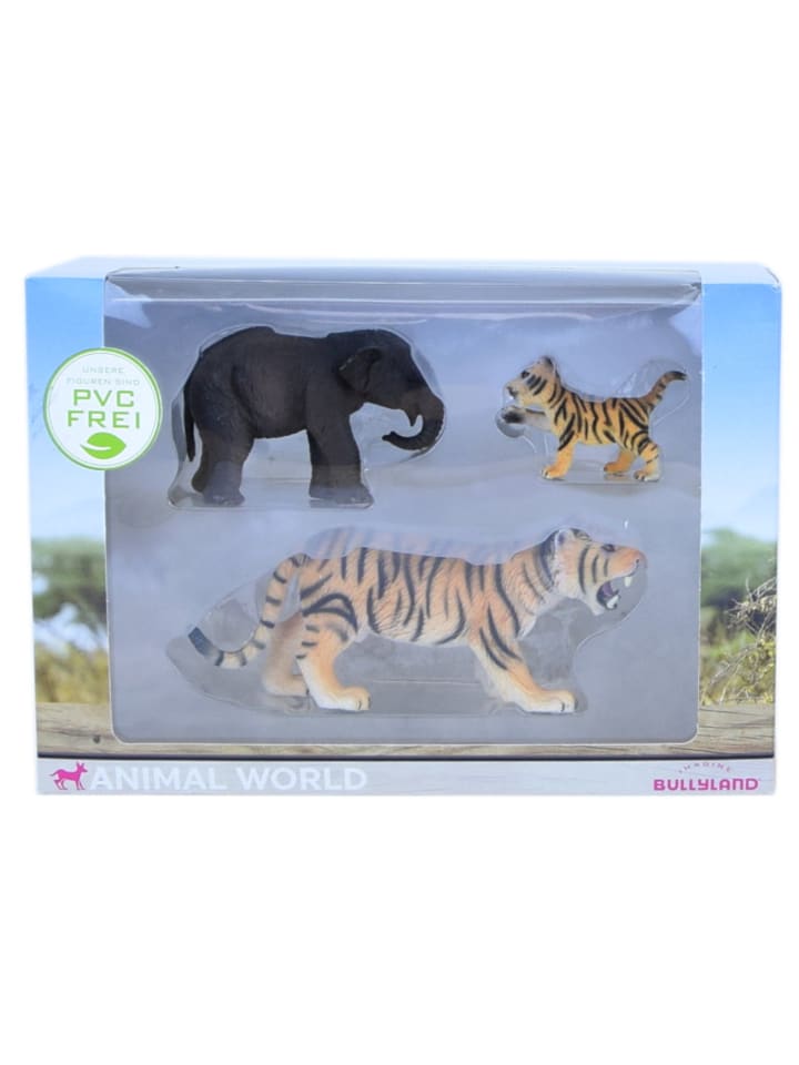 Animal World Elefant Tiger Tigerbaby Tierfiguren in mehrfarbig