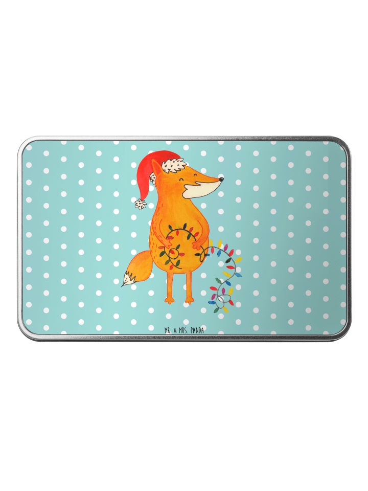 Vorratsdose Fuchs Weihnachten ohne Spruch in Türkis Pastell