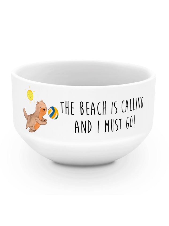 Schüssel Sommer Meer Strand mit Spruch in Weiß