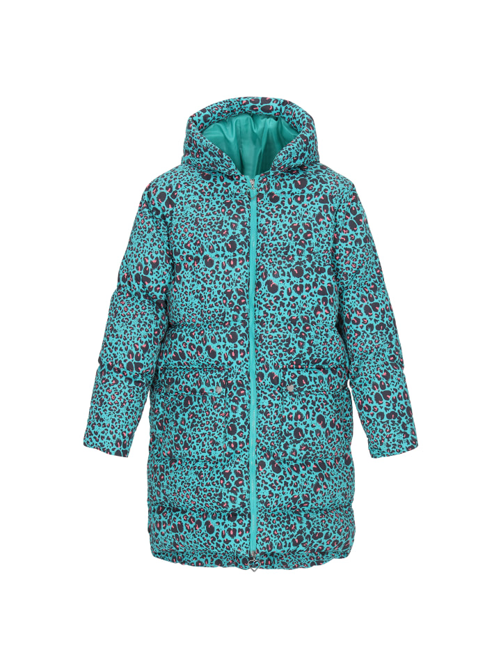 Women Coat in turquoise multicolor