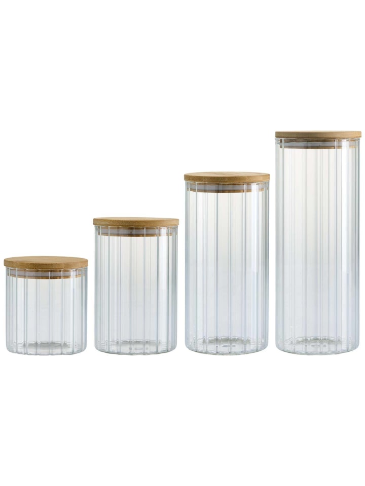 4-tlg. Vorratsgläser-Set Linea in Transparent