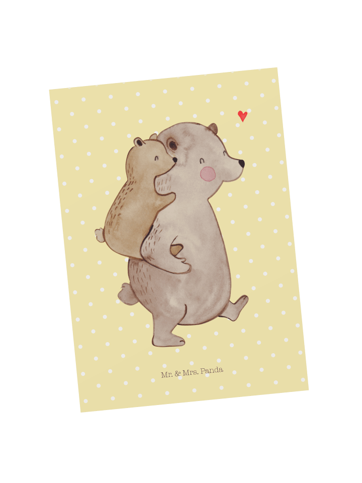 Postkarte Papa Bär ohne Spruch in Gelb Pastell
