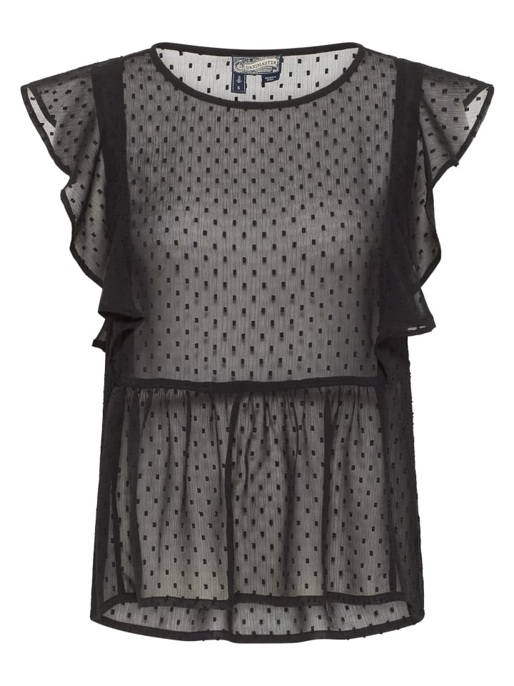 Damen Kurzarmbluse in SCHWARZ