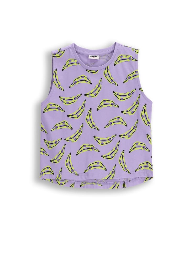 Ärmelloses Baumwoll-T-Shirt in violett