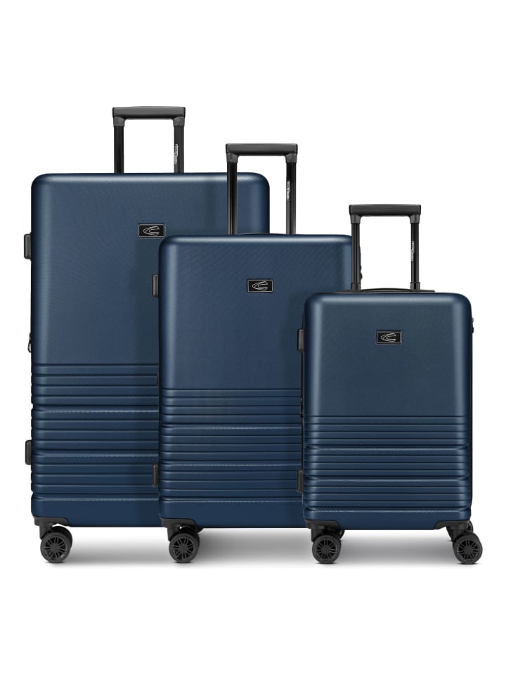 Hanoi 4 Rollen Kofferset 3-teilig mit Dehnfalte dark blue
