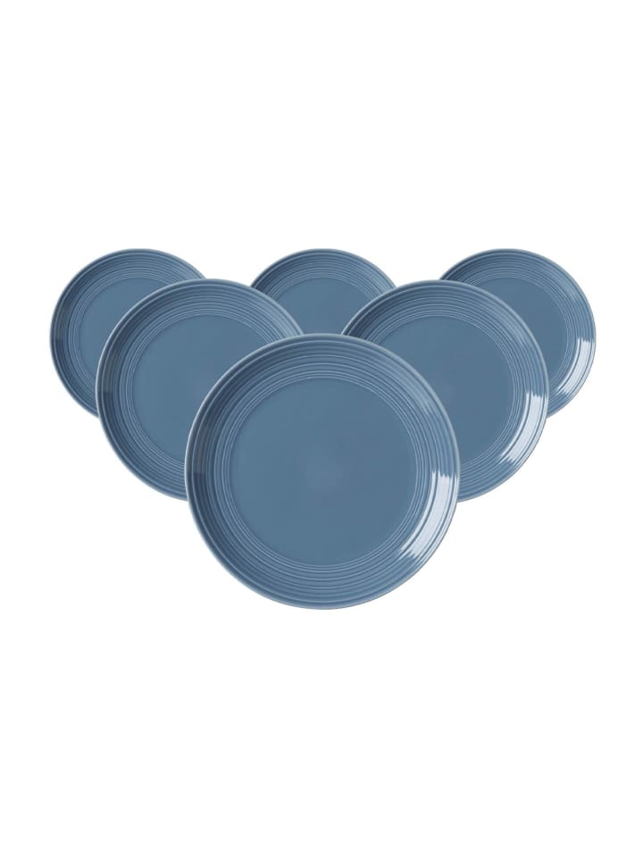 6er Set Dessertteller Levi in Blau ø 21 cm