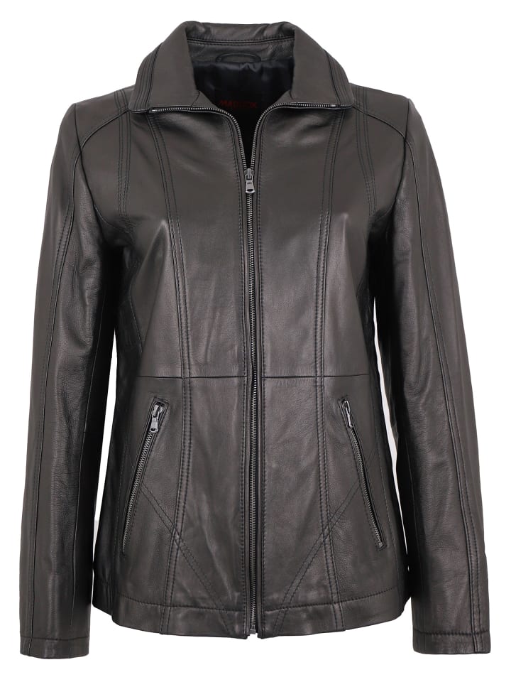 Lederjacke Lammnappa in Schwarz