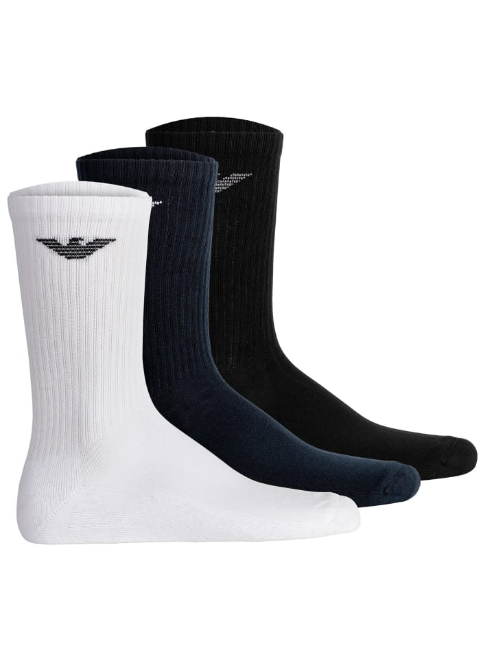 Socken 3er Pack in Weiß/Schwarz/Blau