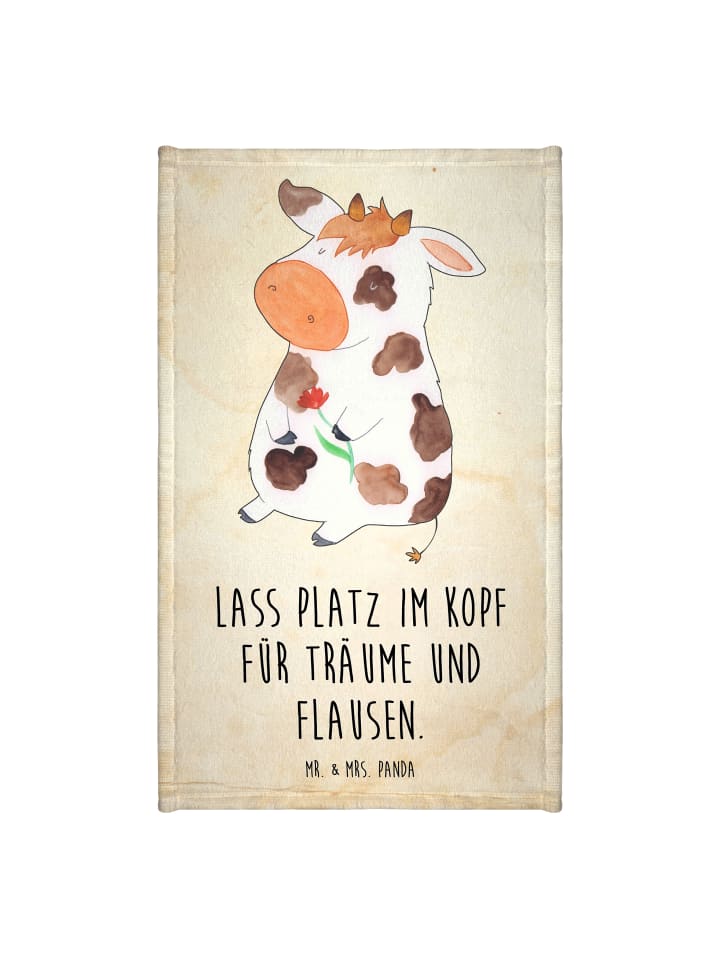 Handtuch Kuh mit Spruch in Vintage