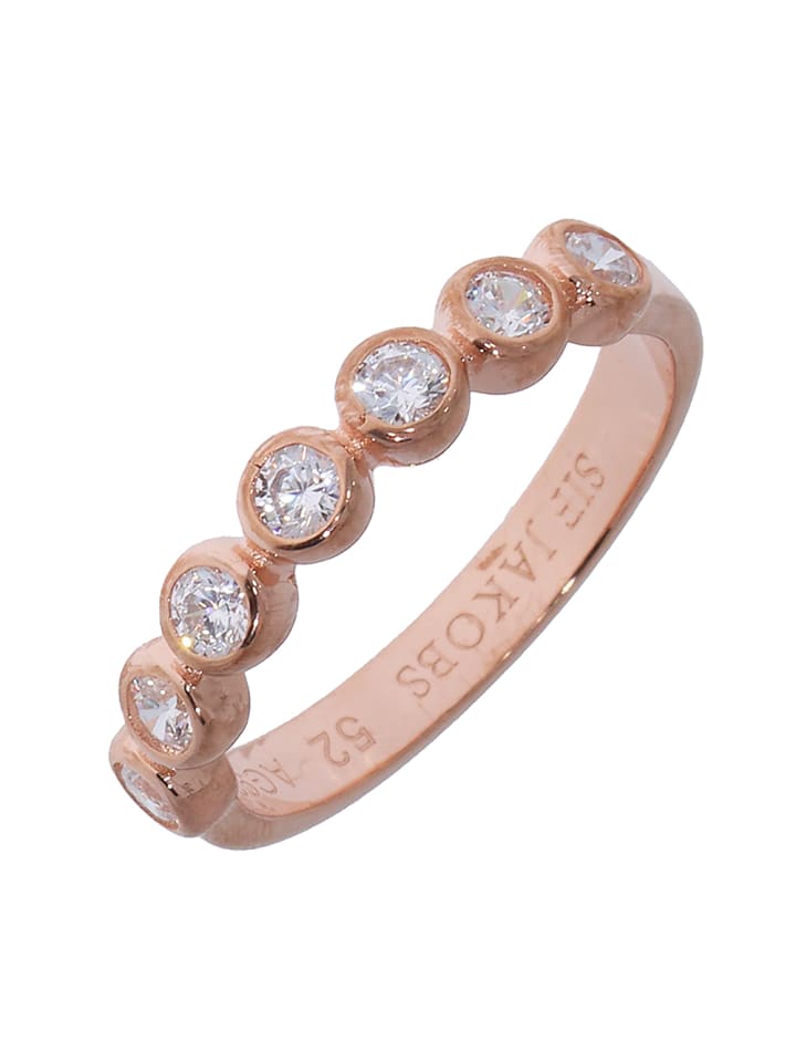 Ring "7 Zirkonia rosèvergoldet R11186-cz-RG" in Roségold