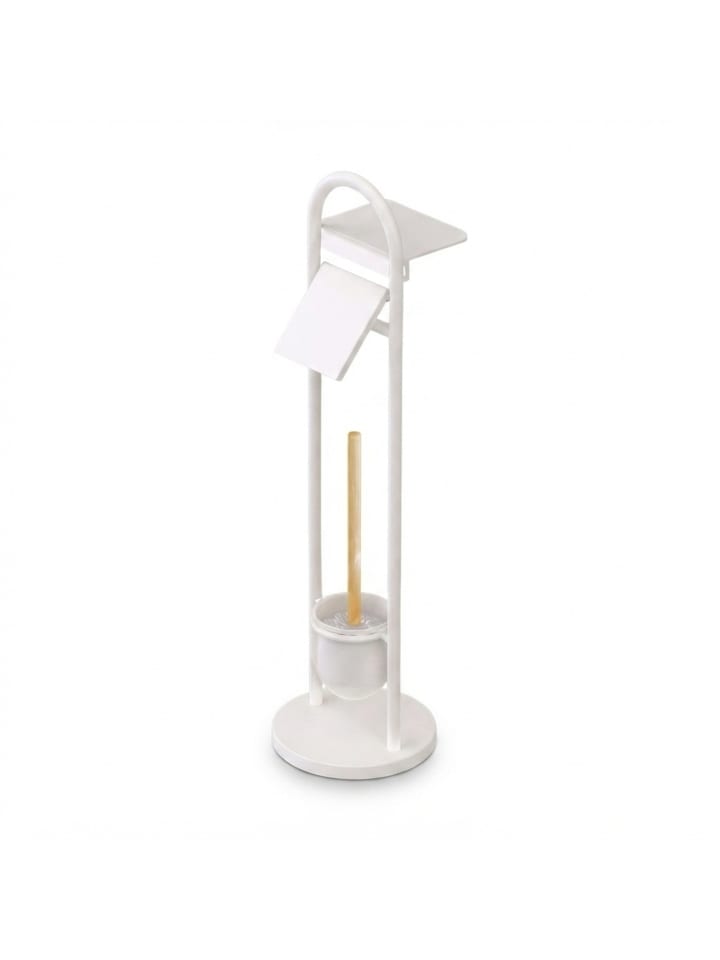 WC Garnitur in Weiß/ Natur - (B)21,5 x (H)79 x (T)21,5 cm