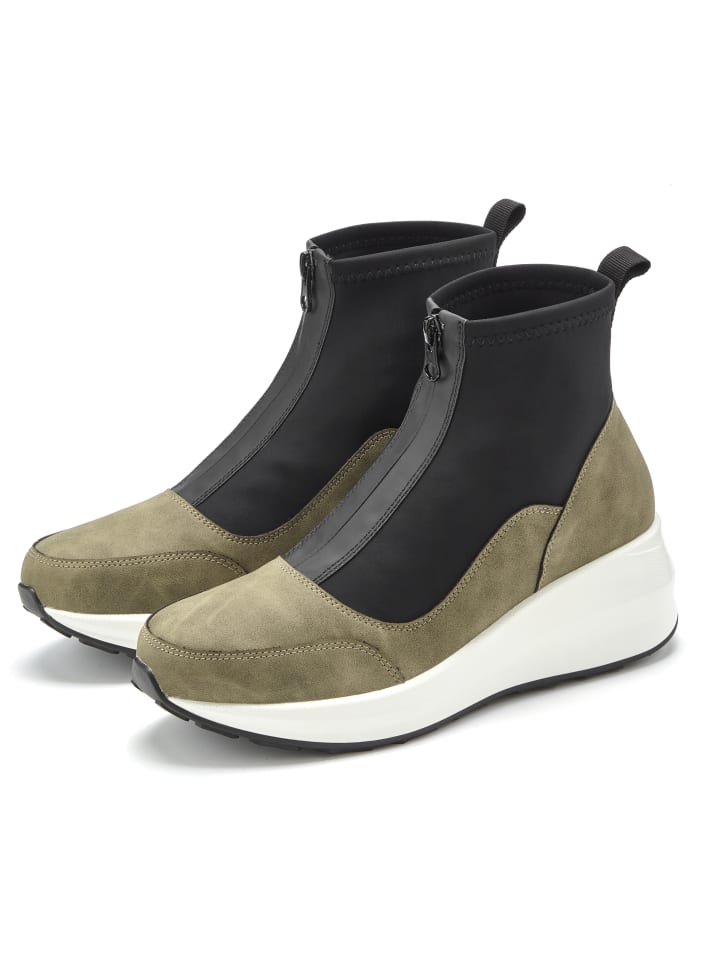 Stiefelette in olivfarben