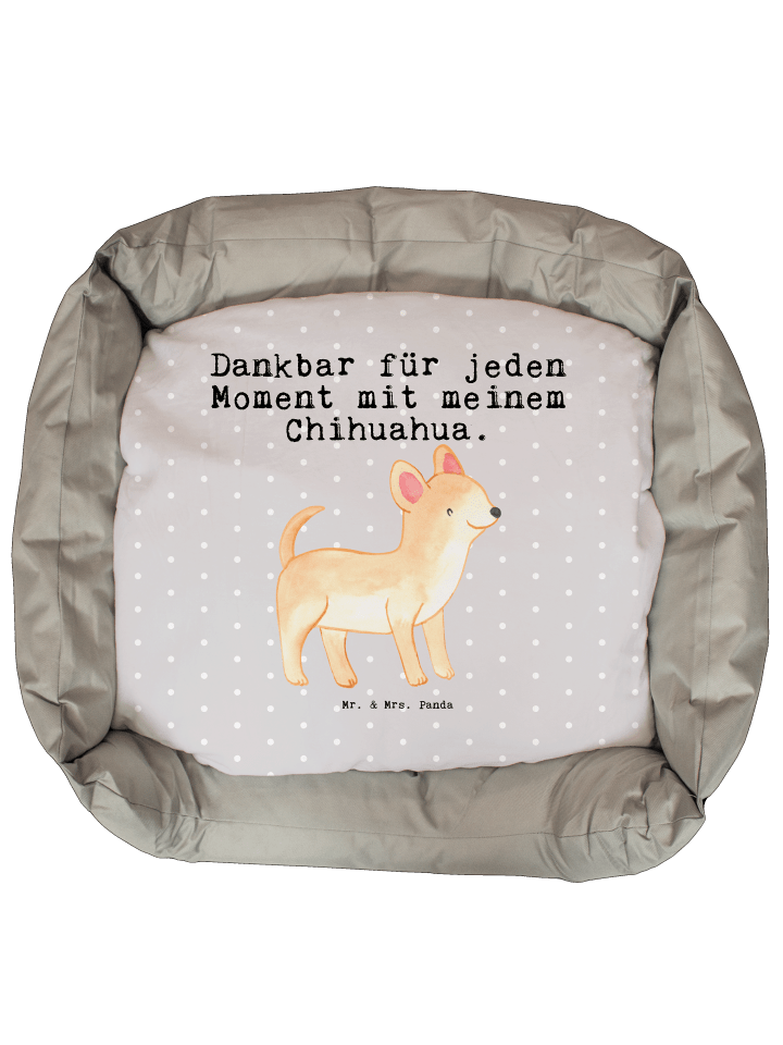 Hundematte Chihuahua Moment mit Spruch in Grau Pastell