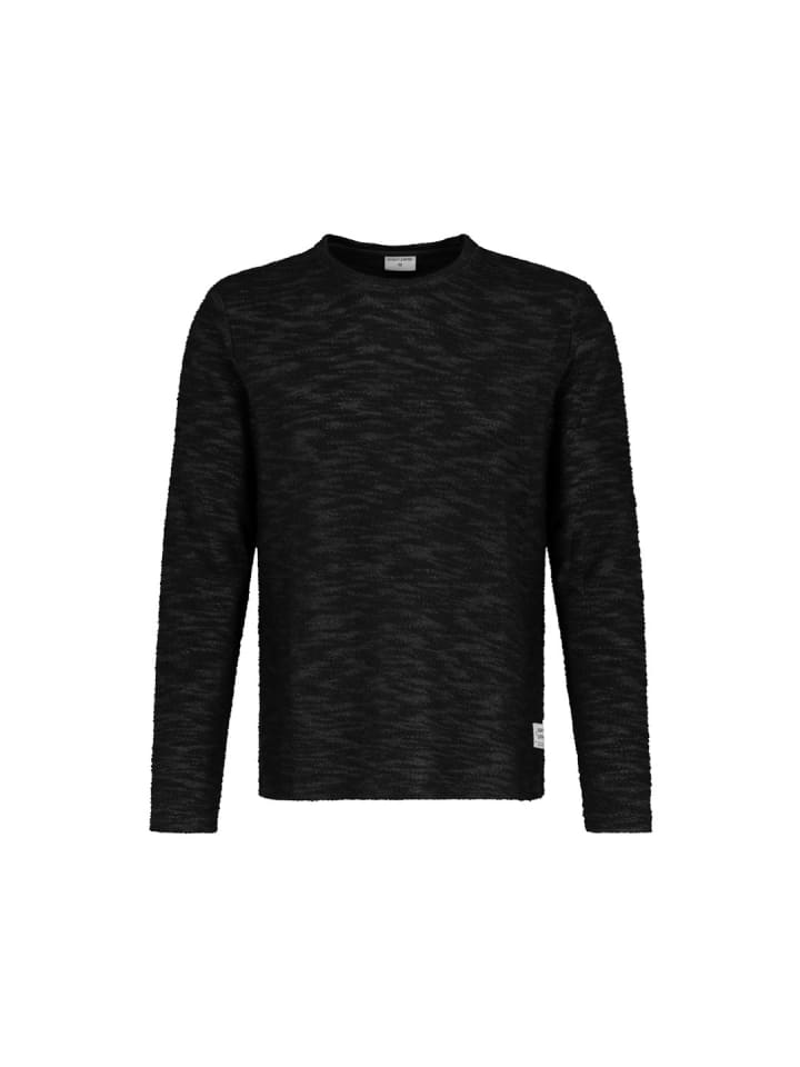 Langarmshirt in tahiti pearl grey-black