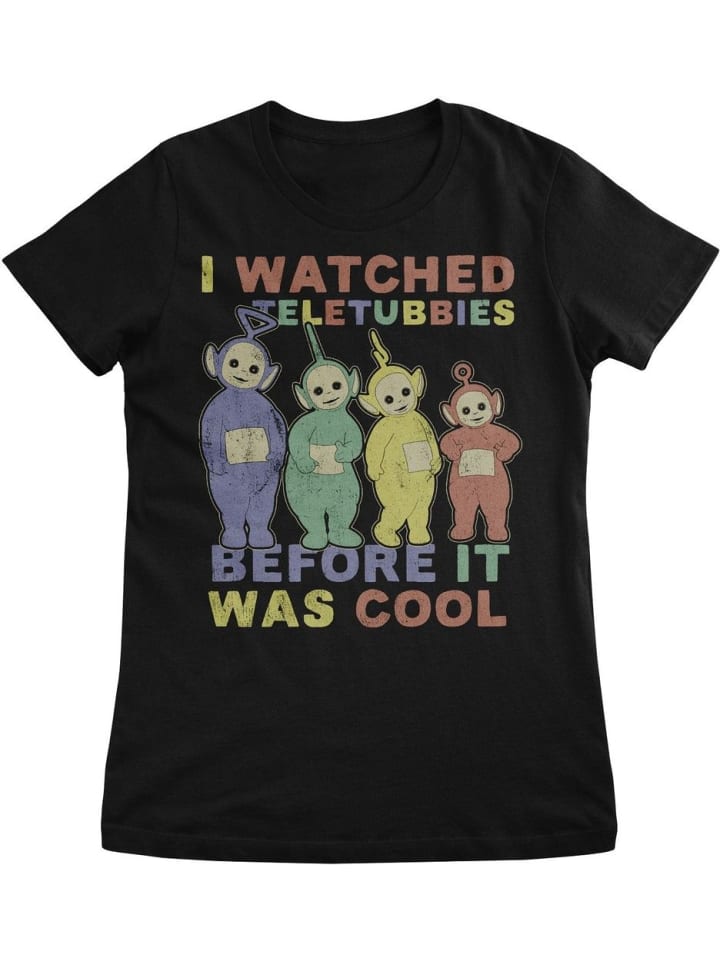 Shirt "I Watched Before It Was Cool Girly Tee" in Schwarz