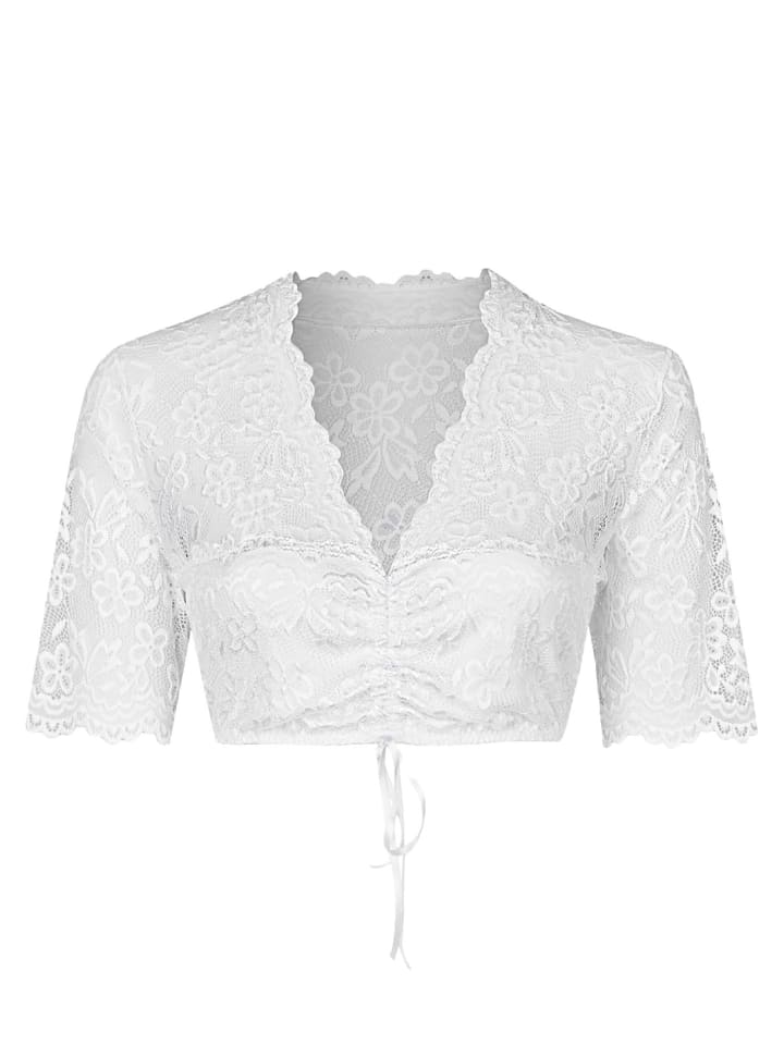 Dirndlbluse halbarm in weiss