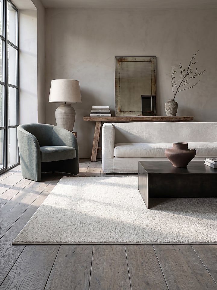 Läufer Uni weich wohnlich Wohnzimmer Schlafzimmer gemütlich Wohnraum in Creme