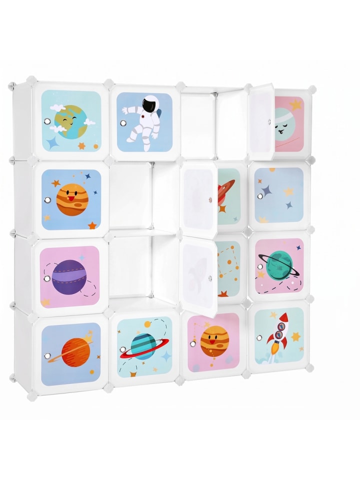 Kinderregal Damion in Weiß - (B)31 x (H)123 x (T)123 cm