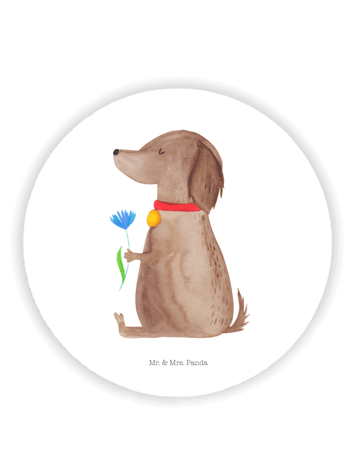 Kühlschrankmagnet Hund Blume ohne Spruch in Weiß