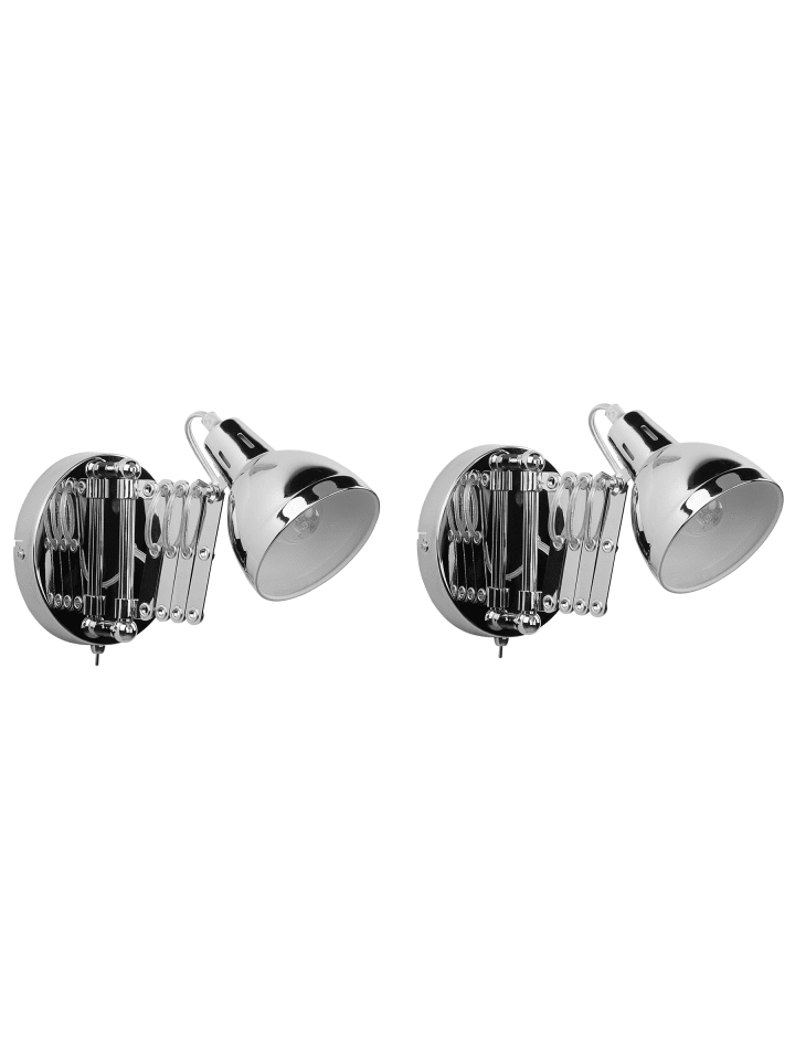 2er-Set Wandleuchten HARRINGTON in Silber